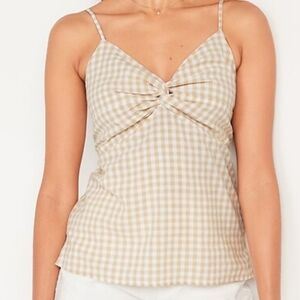 New Fitted Gingham Twist Front Cami Top By Old Navy Size 4X